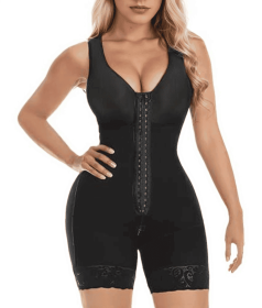 Fajas Colombiana Shapewear For Women Tummy Control Post Surgery Full Body Shaper Butt Lifter With Zipper Crotch Skimsbodysuits Elegant Bodysuit F (Option: Black-S)